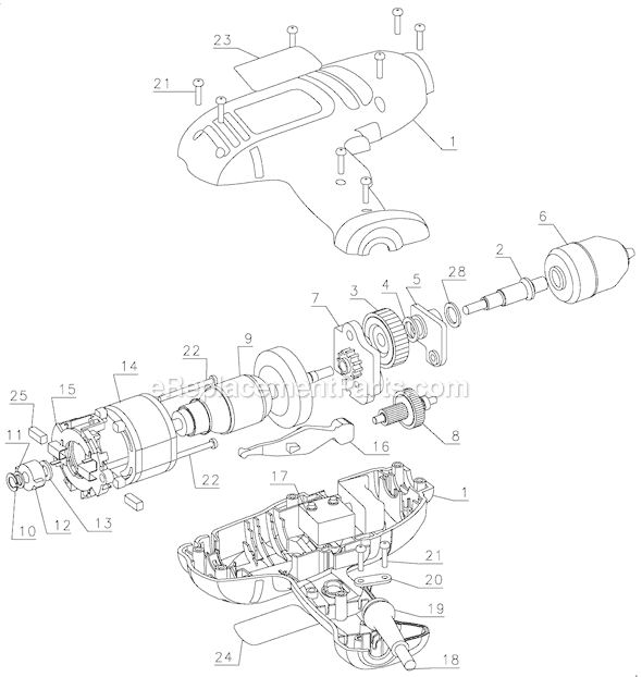 Page A Diagram and Parts List for DR200V Type 3 Black and Decker Electric Drill